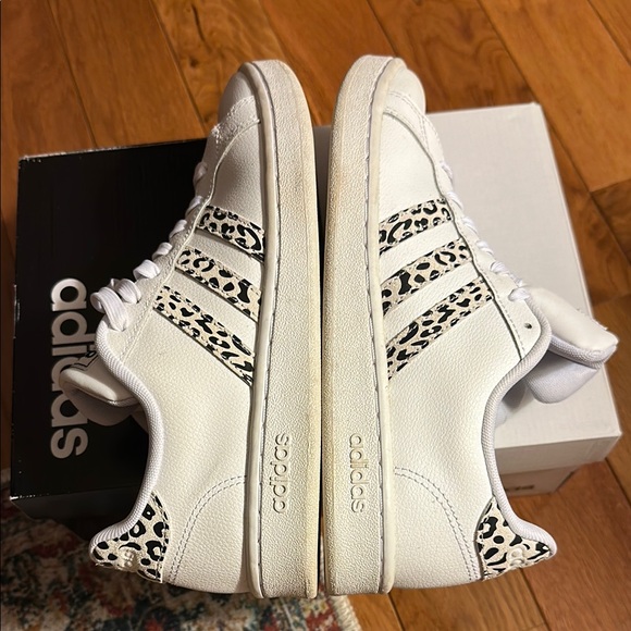 Adidas White Sneakers with Leopard Accents - Picture 2 of 9